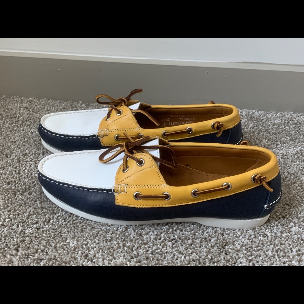 Navy and Yellow Boat Shoes